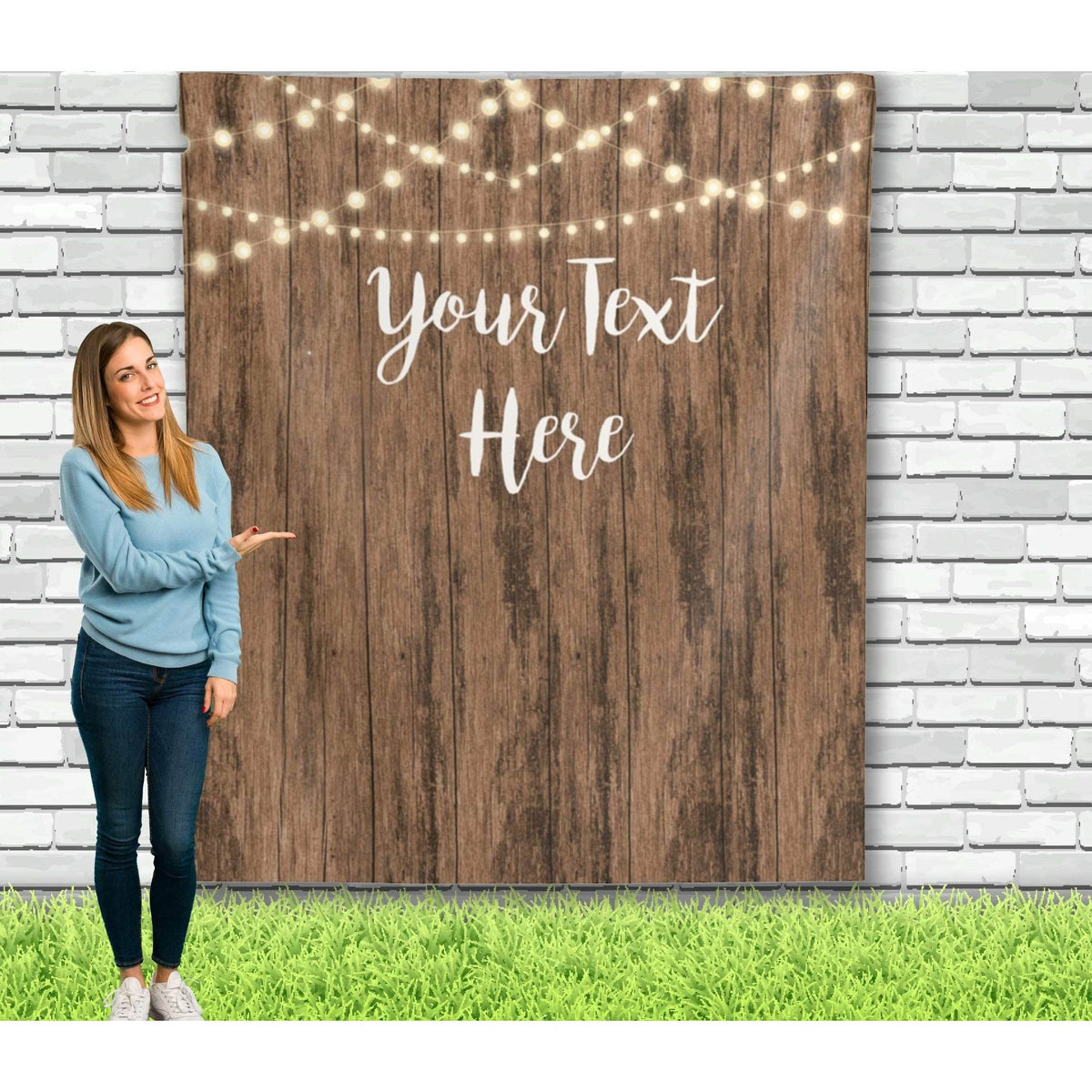 Custom Rustic Backdrop with light prints - iJay Backdrops