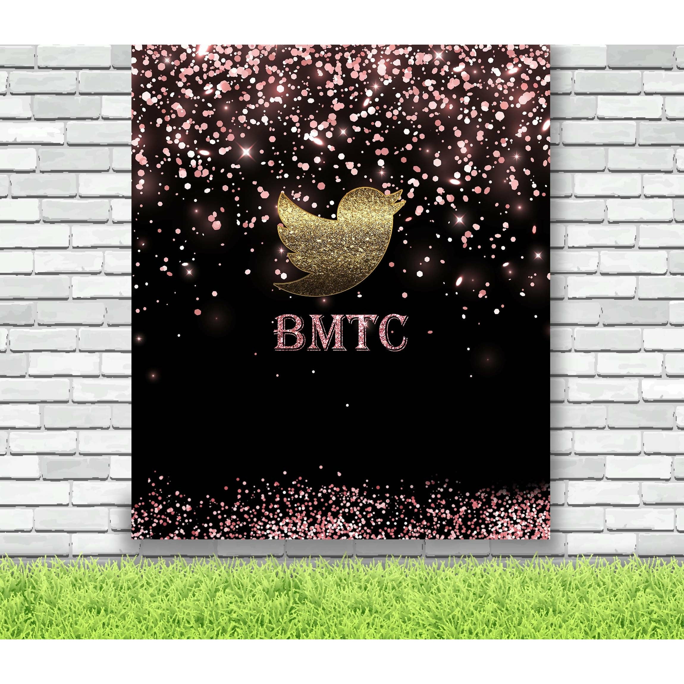 Custom Logo backdrop, Rose Gold