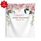 Girl Baby Shower Decoration, Custom Baby Shower Backdrop, Boho shower, Dusty Pink Baby Shower Decorations, Rose Bridal Backdrop 01BS07