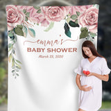 Dusty Rose Floral Baby Shower Mauve Backdrop