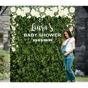 Artificial Grass Wall Baby Shower Backdrop with Floral - iJay Backdrops