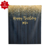 Rustic Navy and Gold Glitter Custom Backdrop