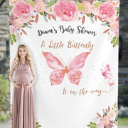 Personalized baby backdrop for butterfly baby shower decor - iJay Backdrops
