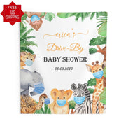 Drive By Safari Baby Shower Backdrop - iJay Backdrops