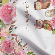 Pink Owl Floral Baby Shower Backdrop - iJay Backdrops