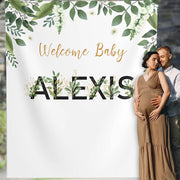 Personalized Greenery Backdrop for Baby Shower. - iJay Backdrops