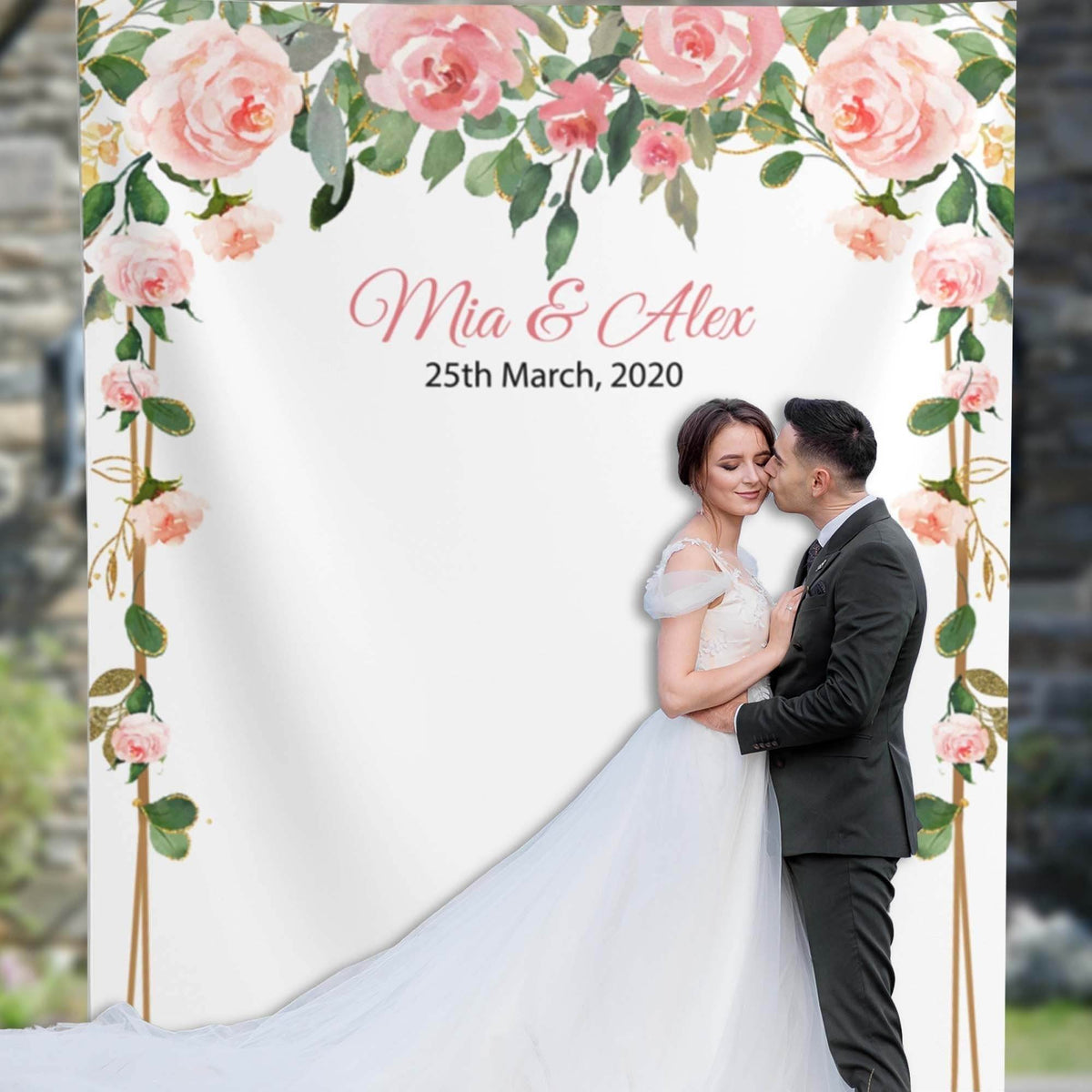 Pink Photo Backdrop for Wedding - iJay Backdrops