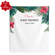 Tropical Baby Shower Backdrop, Hawaiian Baby Shower Decorations, Photo Booth Backdrop - iJay Backdrops