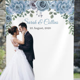Dusty Blue Floral Wedding Backdrop