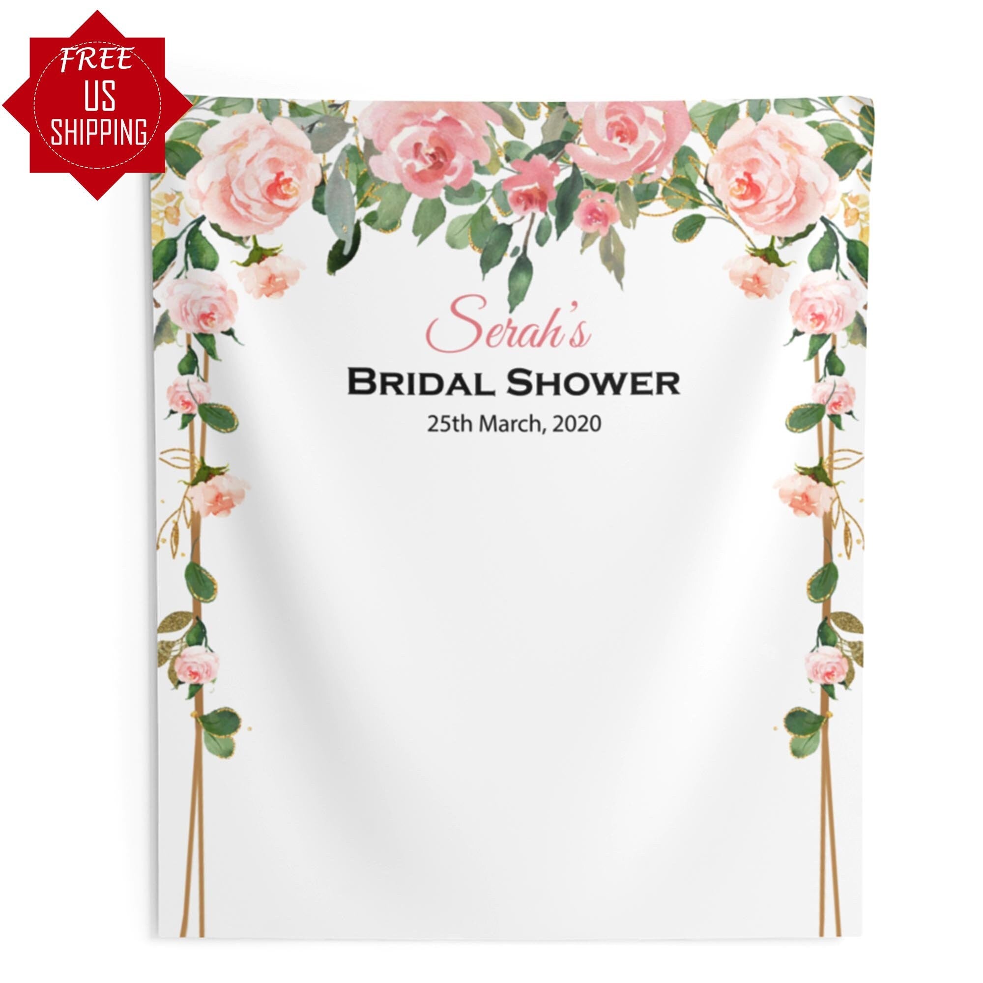 Floral Arch Bridal Shower Backdrop