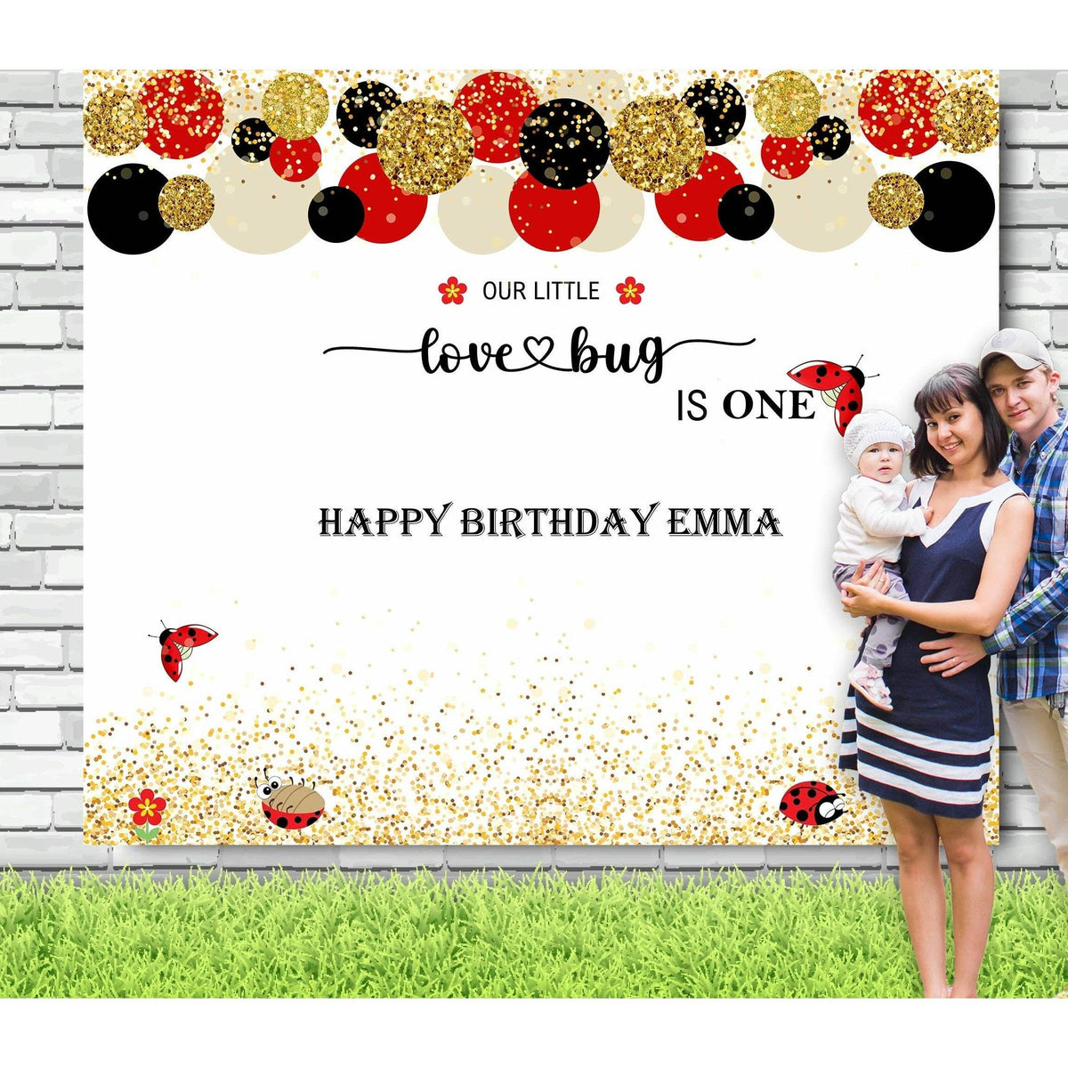 Lovebug First Birthday Backdrop - iJay Backdrops