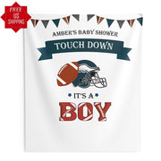 Touch Down Football Baby Shower Backdrop, Sports Baby Shower, Boy Baby Shower Banner, Its a boy Baby Shower Backdrop - iJay Backdrops