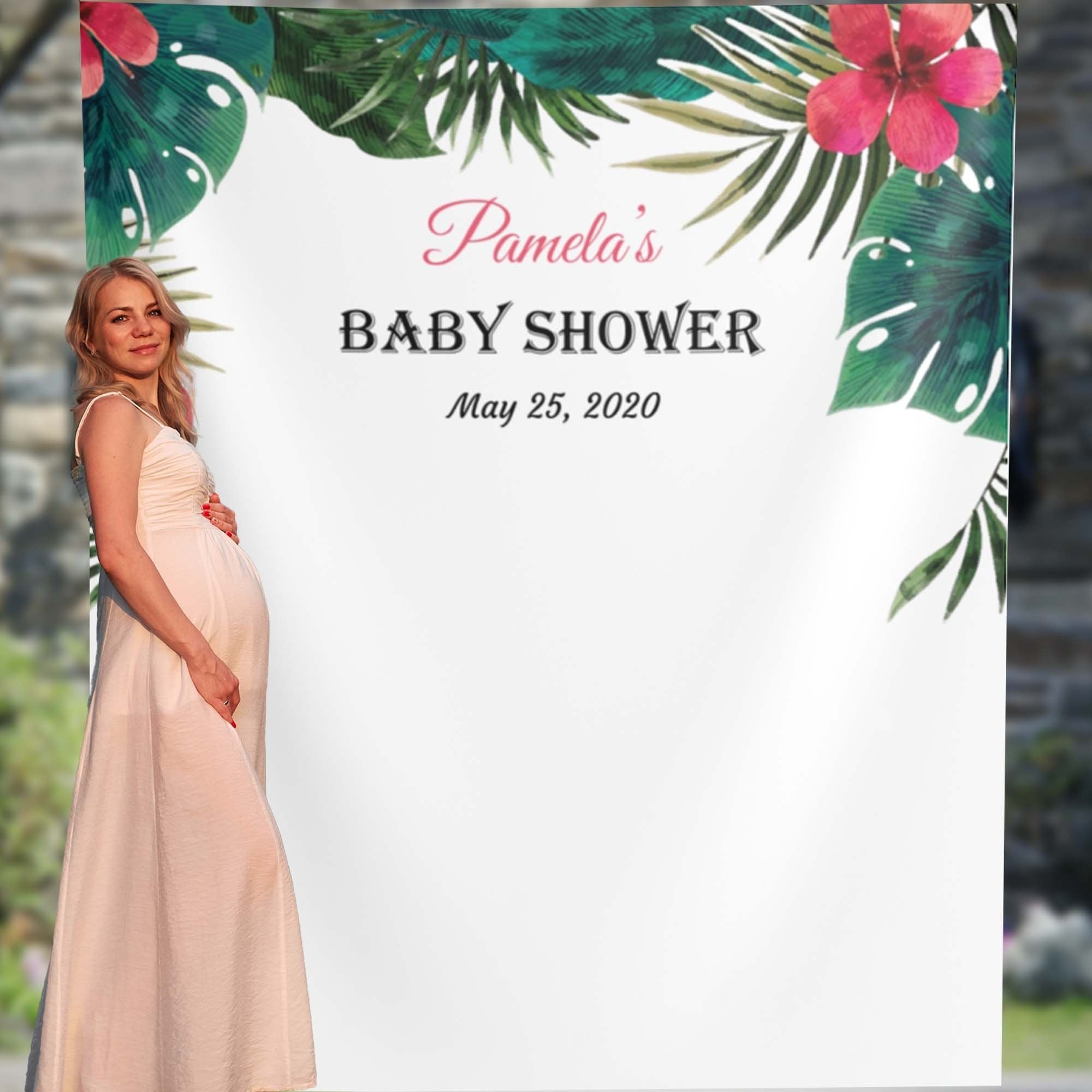 Tropical Baby Shower Backdrop, Hawaiian Baby Shower Decorations, Photo Booth Backdrop
