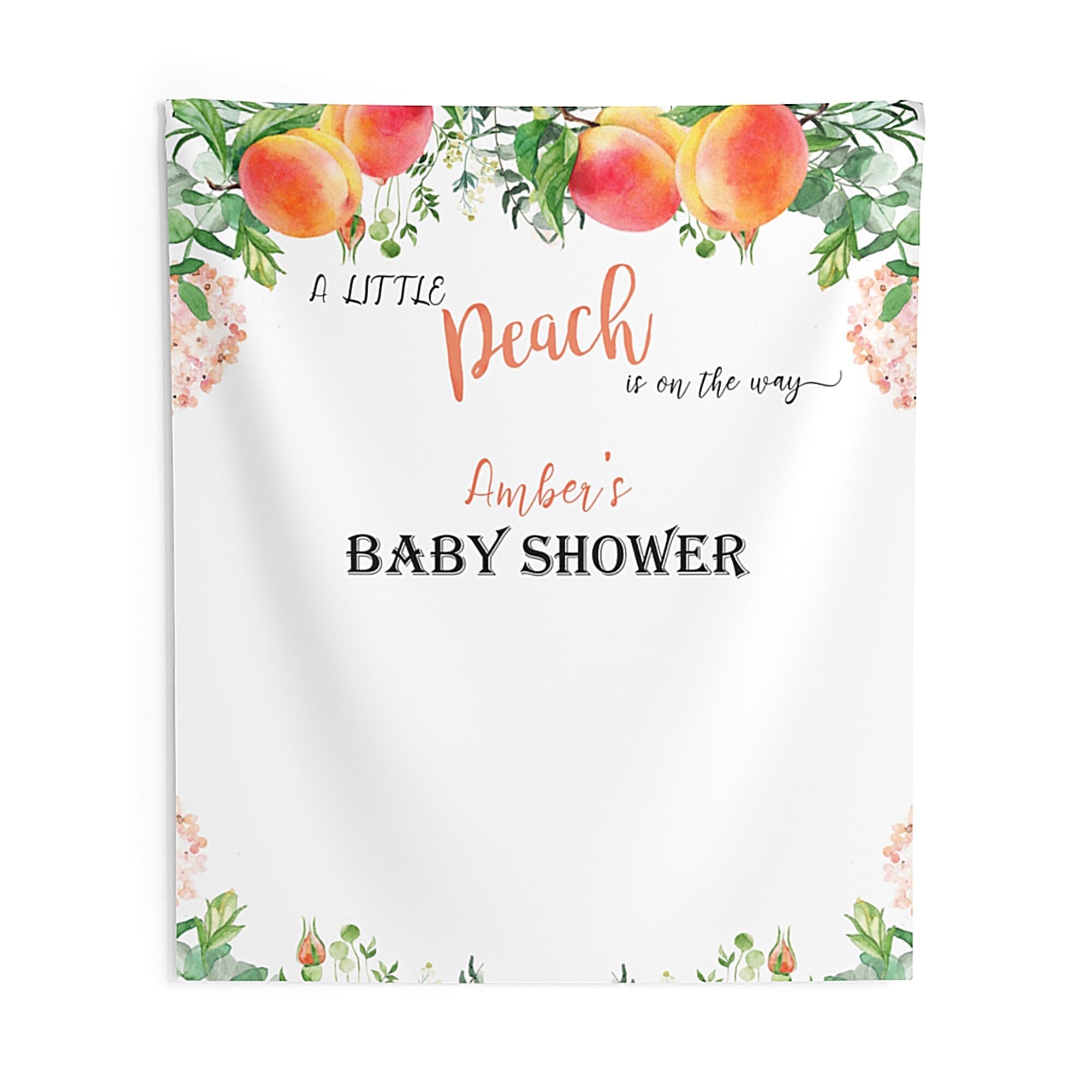 Peach Baby Shower Backdrop, Peach Baby Shower Decoration Girl, Floral Peach baby Banner, Peach Backdrop, A little peach on the way