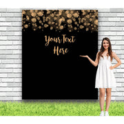 Personalized Gold and Black Bokeh Lights Backdrop - iJay Backdrops