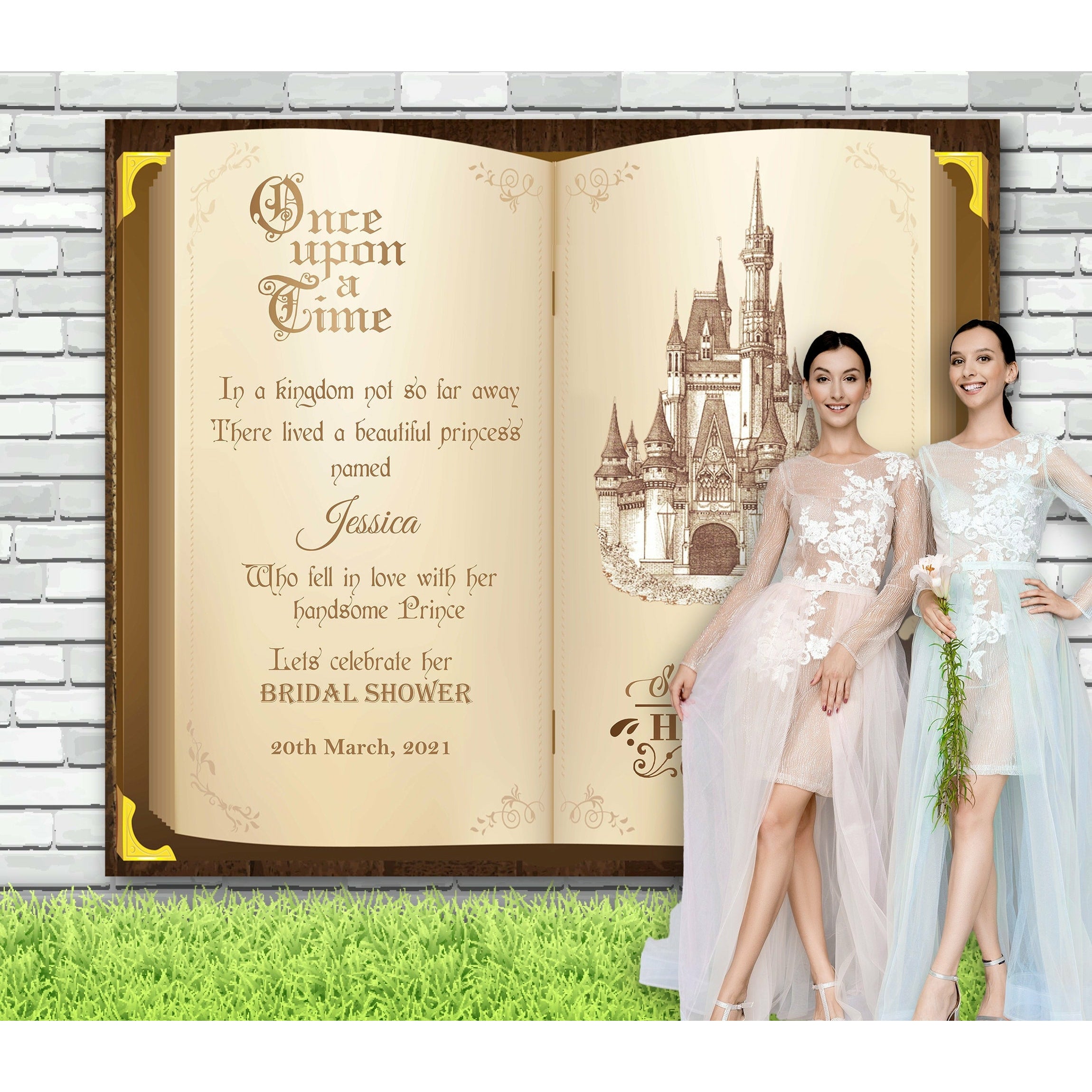 Fairytale Bridal shower Backdrop | Story Book Engagement Backdrop