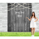 Rustic Gray Wood Personalized Backdrop