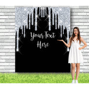 Custom Black and Silver Backdrop - iJay Backdrops