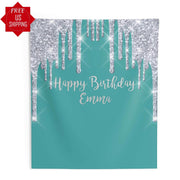 Teal and Silver Party Backdrop - iJay Backdrops
