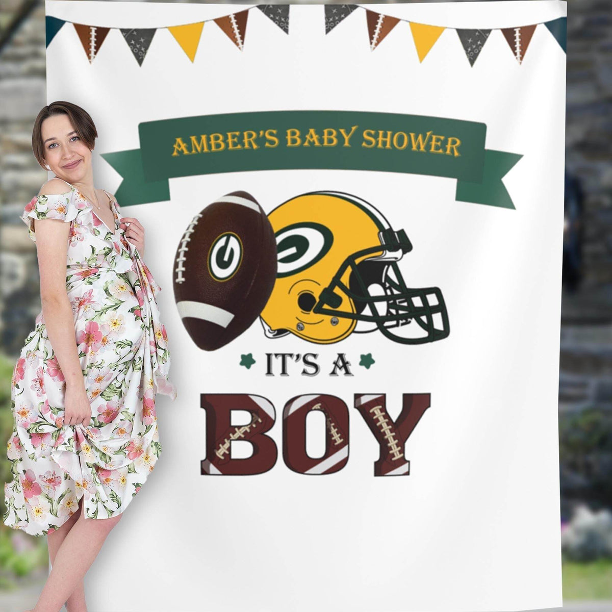 Packers Theme Baby Shower Backdrop - iJay Backdrops