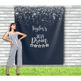 Navy and Silver Prom Graduation Backdrop