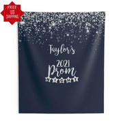 Navy and Silver Prom Graduation Backdrop - iJay Backdrops