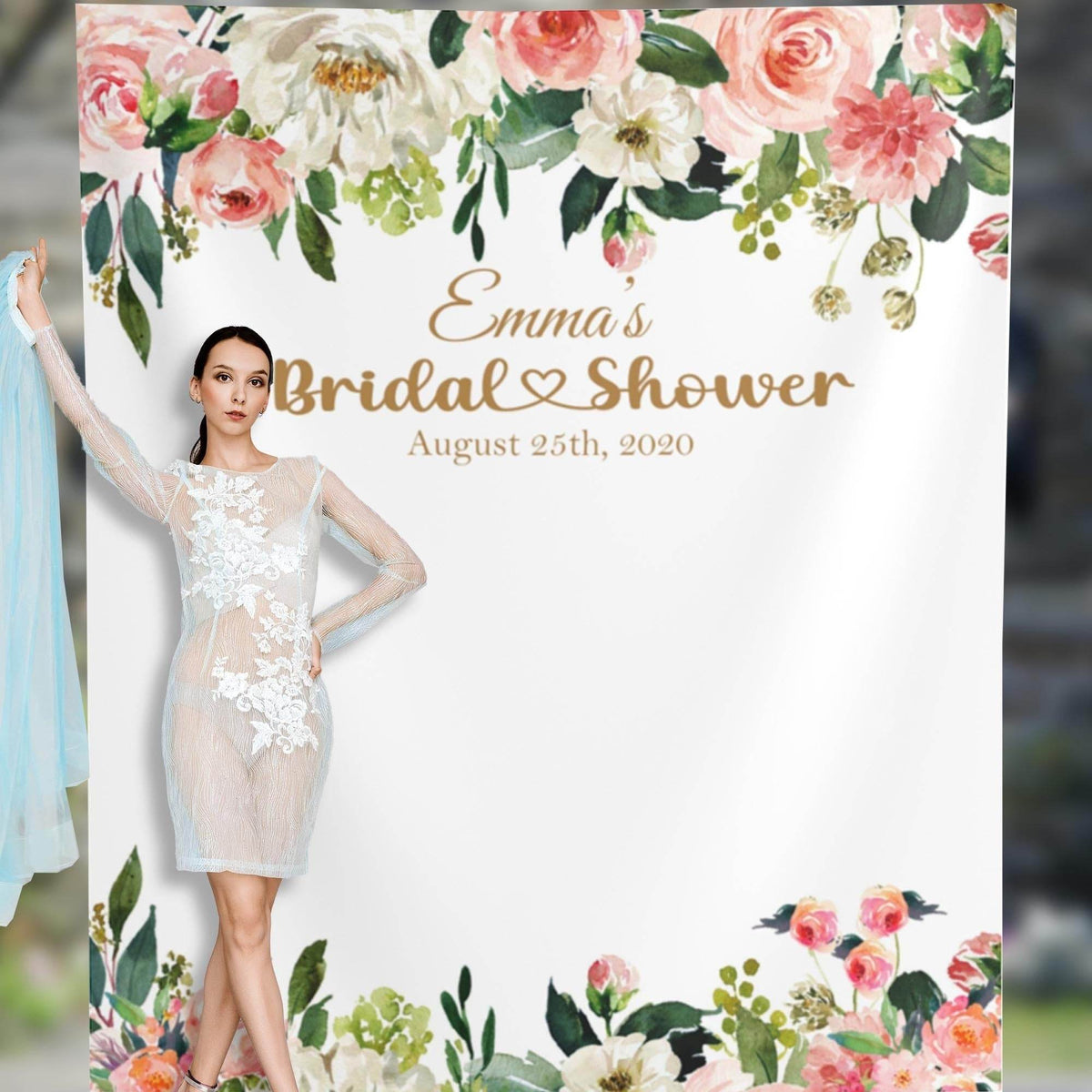 Floral Bridal Shower Backdrop - iJay Backdrops