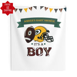 Packers Theme Sports Baby Shower Backdrop, Green Yellow Customized Boy Baby Shower Banner, Its a boy Football Theme Baby Shower Decor  PD3