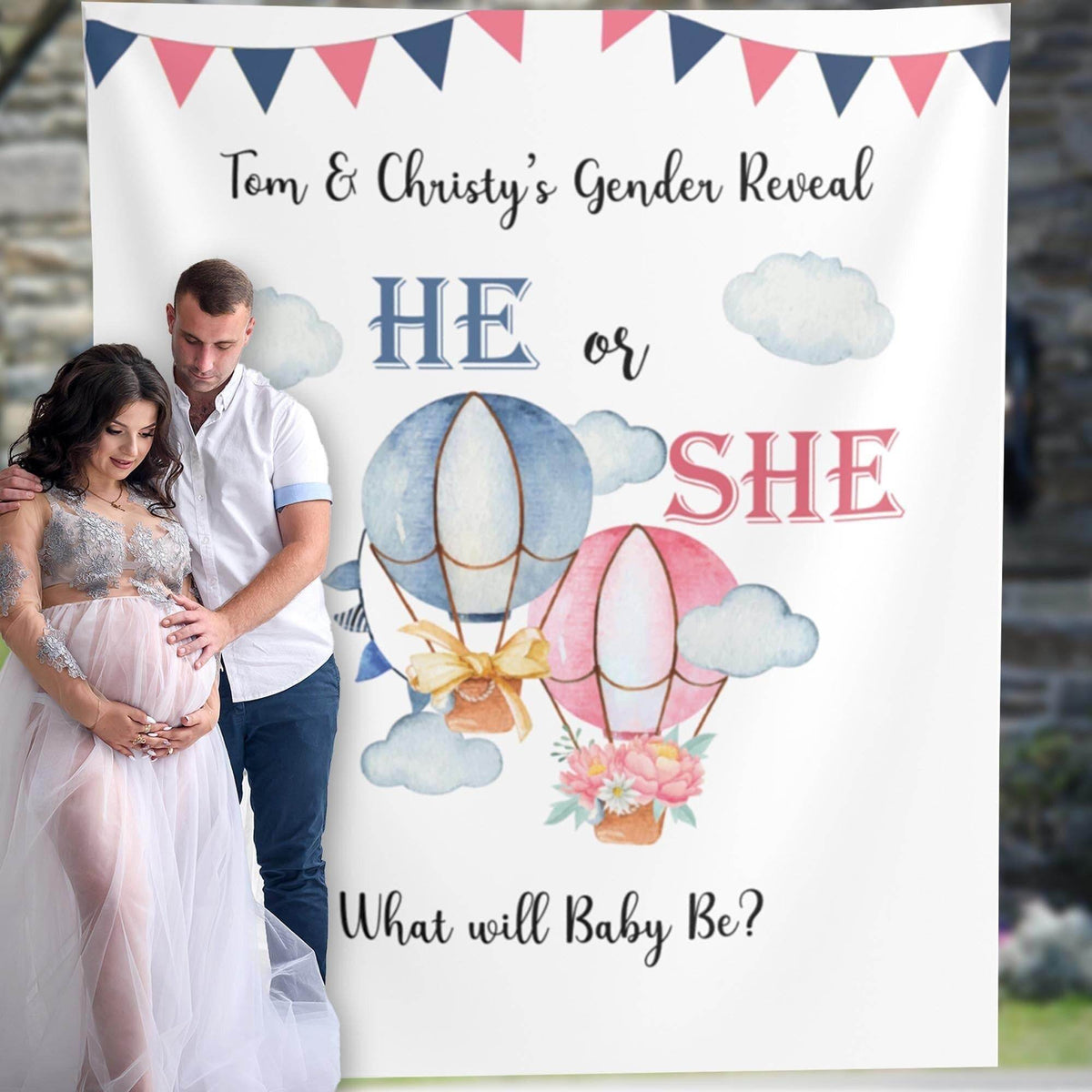 Portable Baby Gender Reveal Backdrop for Gender Reveal Decorations - iJay Backdrops