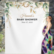 Greenery Watercolor Baby Shower Backdrop - iJay Backdrops