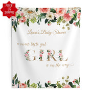 Sweet Baby Girl Floral Baby Shower Backdrop - iJay Backdrops