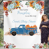 Personalized Pumpkin Truck Backdrop for Baby Shower