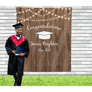 Rustic Graduation Party Backdrop - iJay Backdrops