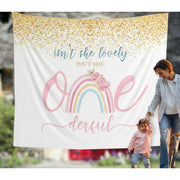 Rainbow First Birthday Backdrop - iJay Backdrops