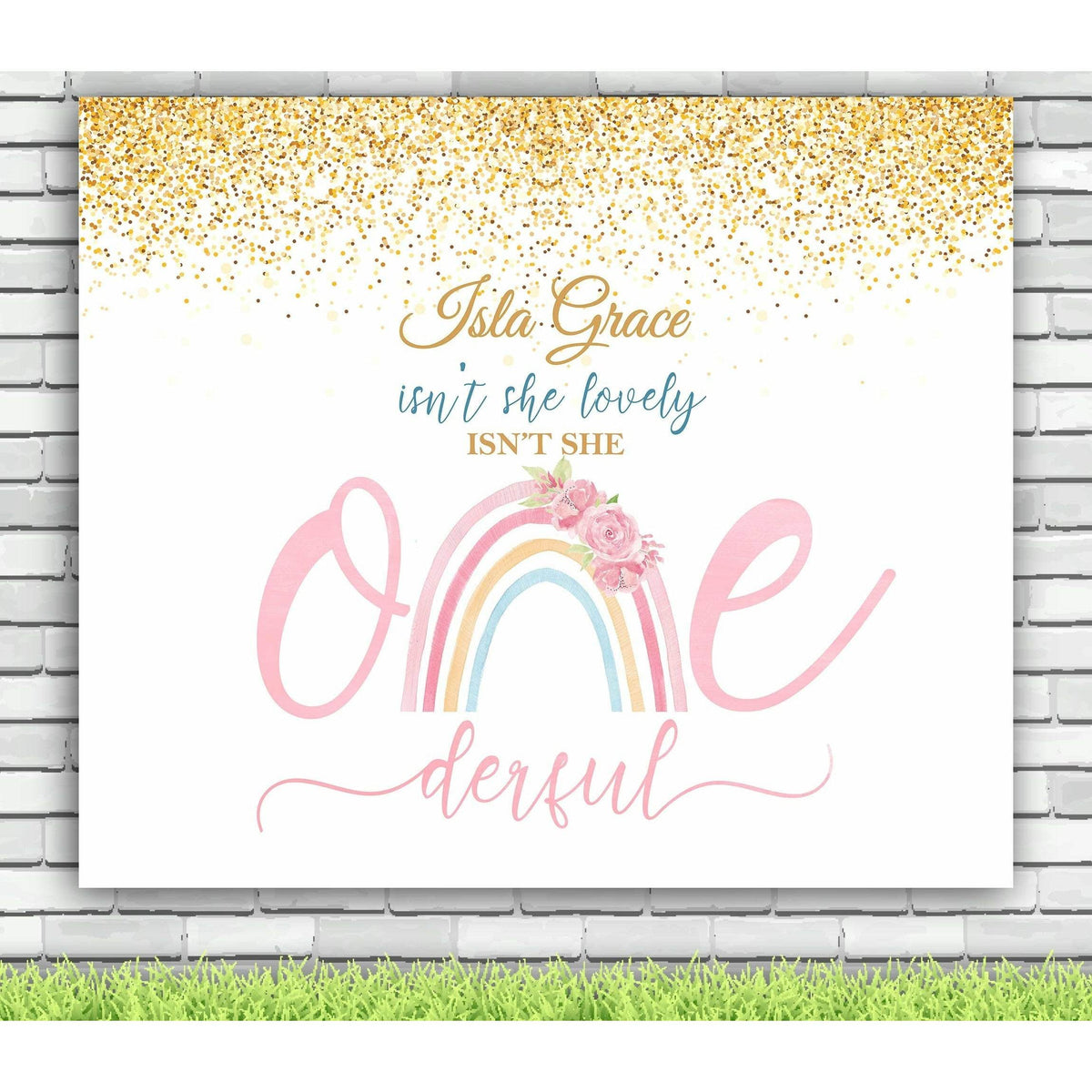 Rainbow First Birthday Backdrop - iJay Backdrops