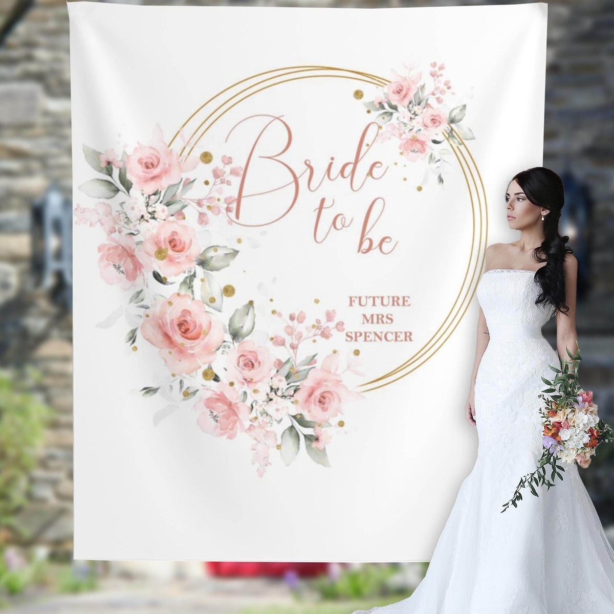 Floral Wreath Bachelorette Party backdrop - iJay Backdrops