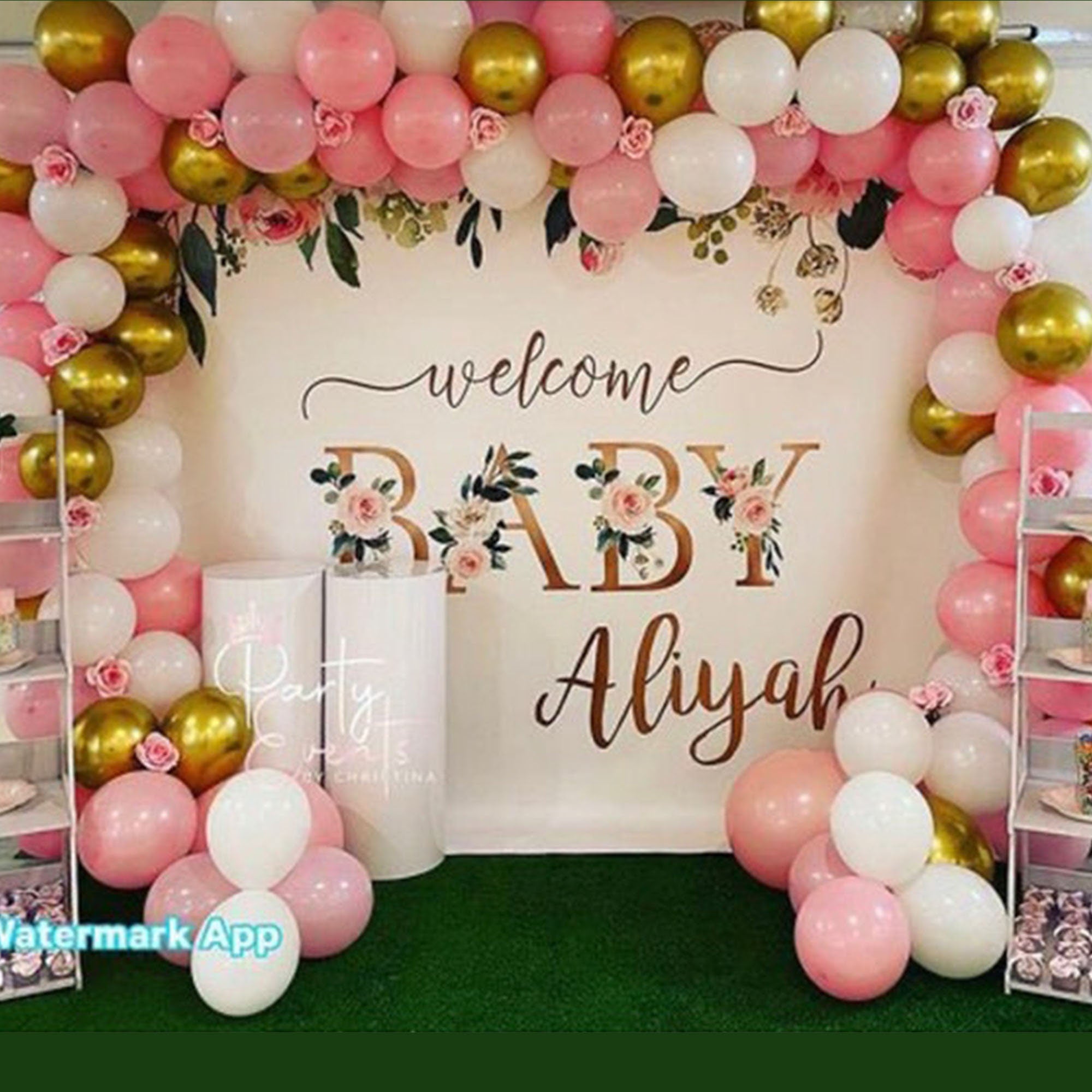Baby Shower Backdrop Girl, Girl Baby Shower Decorations, Photo Booth Backdrop, Baby Shower Banner, Twins Shower 01BS07