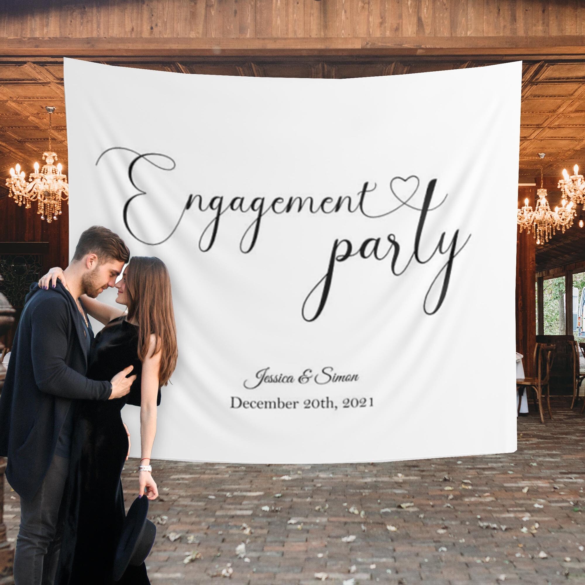 Simple Engagement Party Backdrop