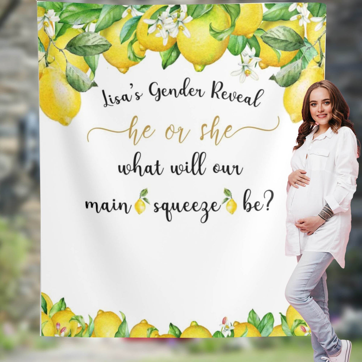 Lemon Theme Gender Neutral Backdrop - iJay Backdrops