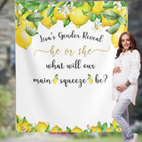 Lemon Gender Reveal Backdrop / Main Squeeze Backdrop/ Boy or Girl Gender Reveal Decorations Backdrop / What will our main squeeze be