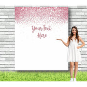 Custom White and Rose Gold Glitter Backdrop - iJay Backdrops