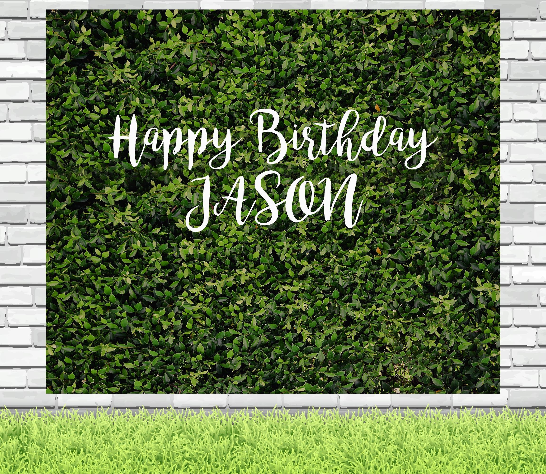 Personalized First Birthday Grass Backdrop