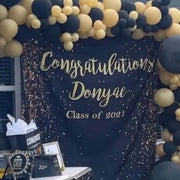 Personalized Prom Backdrop - Black and Gold - iJay Backdrops