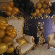 Personalized Prom Backdrop - Black and Gold - iJay Backdrops