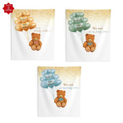 We can Barely Wait Bear Balloons Baby Shower Backdrop - iJay Backdrops