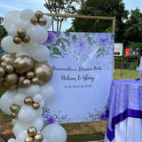 Baby Shower Decorations, Purple Floral Photo Booth Backdrop, Baby Shower Banner, Can also be used for Weddings, Bridal Shower