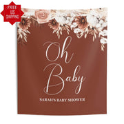 Oh Baby Boho Baby Shower Backdrop - iJay Backdrops