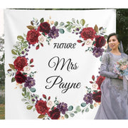 Red Floral Future Mrs Backdrop - iJay Backdrops
