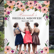 Personalized Floral Bridal Shower Photo Backdrop - iJay Backdrops