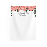 Personalized Floral Wedding Backdrop For Reception / Peach Backdrop - iJay Backdrops